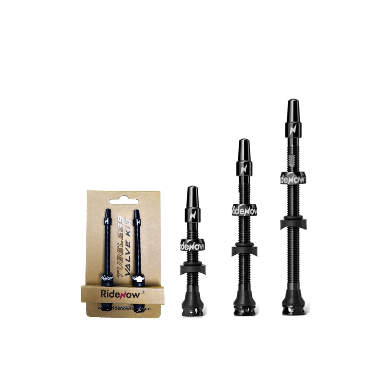 Set da 2 Valvole Tubeless Presta 45/65/85 mm in Alluminio 7075 con Nucleo Rimovibile, Valvole Eloxate Nero & Rosa | Per MTB, Gravel e Bici da Corsa