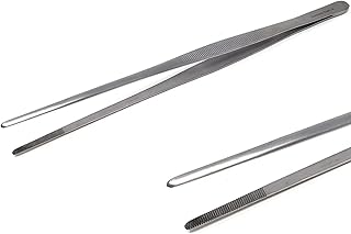 VISION TEK MED Thumb Dressing Forceps, Mulipurpose Tweezer Stainless Steel, Serrated Tip Straight 24 Inch