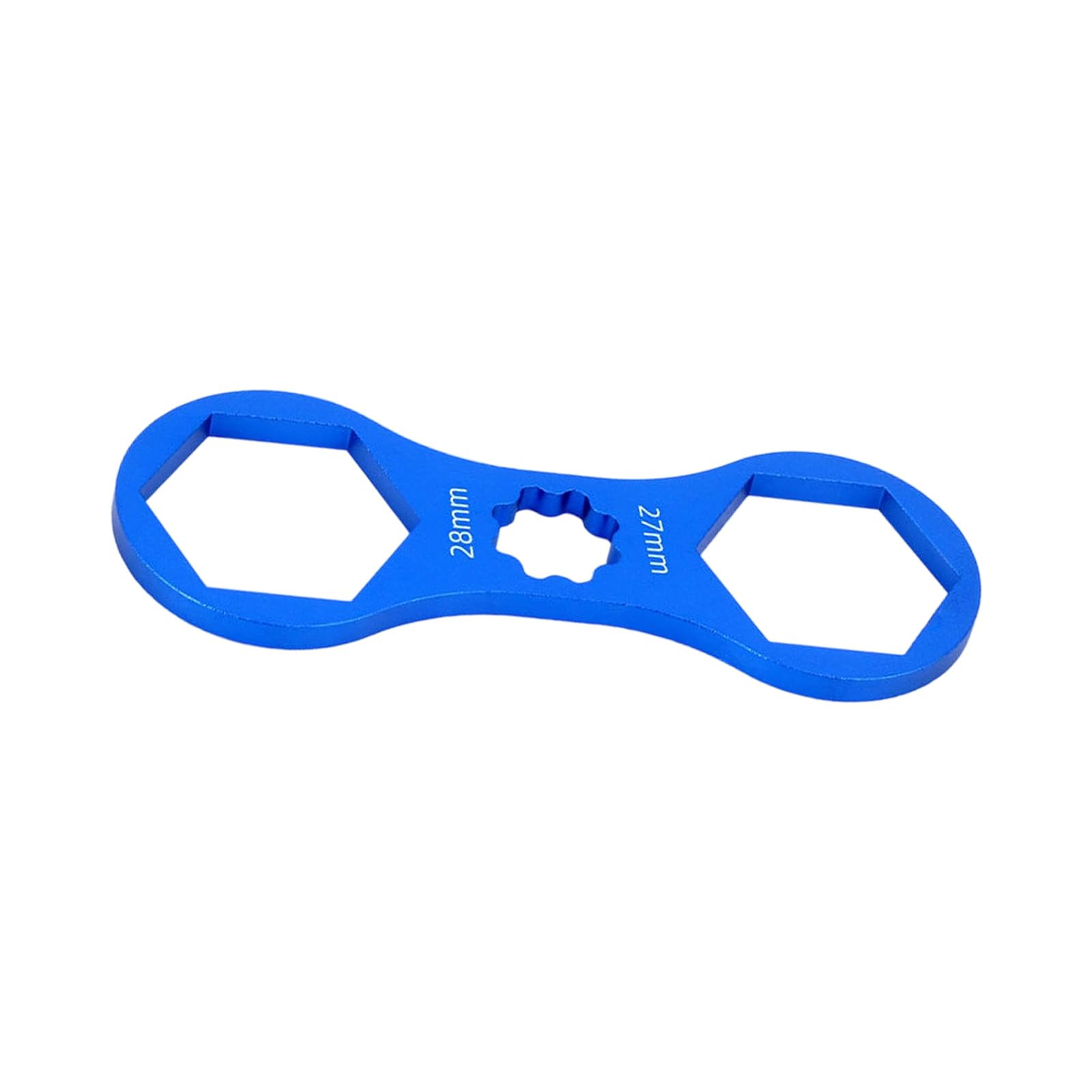 Hsioluted Type B Blue 27Mm To Head 8T-12T Mountain Bike Fork Crowns Wrench For Suspension Maintenance Light Weight Aluminum Alloy Tool Wrench For Fork Crowns