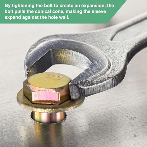 Image of M METERXITY 4-Pack Hex Expansion Bolt, M10x120mm Colored Galvanized Iron-Carbon Steel External Hex Expansion Bolts, Anti-Corrosion Metal Bolt for Concrete /Dry Brick /Block Walls