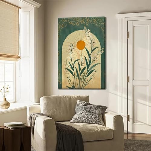 Toile florale vibrante TONGYINLI pour raviver un mur blanc de salon vide