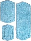 Chesapeake Paradise 3 Pc. Memory Foam Spa Blue Bath Rug Set 43262 (22