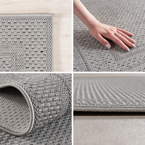 Tapis balcon rond 80 cm gris résistant pour cuisine d'été - 3
