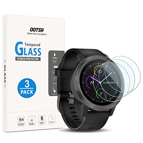 OOTSR 3 pezzi Pellicola protettiva per Garmin Vivoactive 3, Proteggi schermo in vetro temperato per Garmin Vivoactive 3 (Non compatibile con Garmin Vivoactive 3 Music)