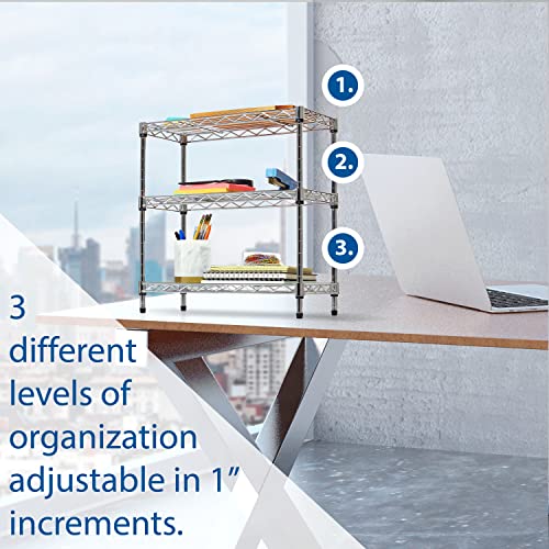 image for Seville Classics Compact Mini Desktop Metal Steel Wire Shelf Organizer