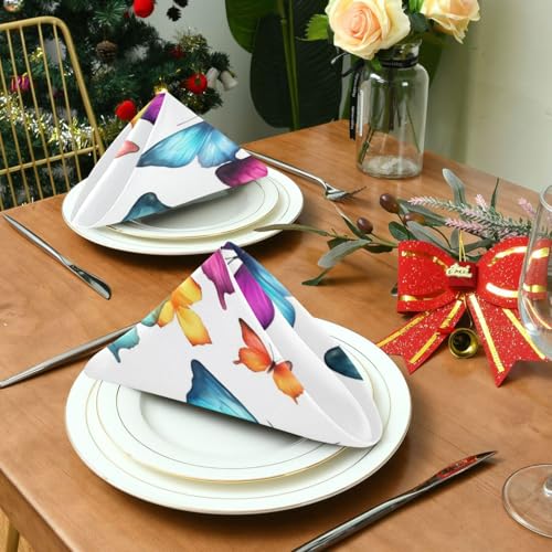 Servilletas de Tela con Mariposas Multicolor Set de 6 miniatura 4