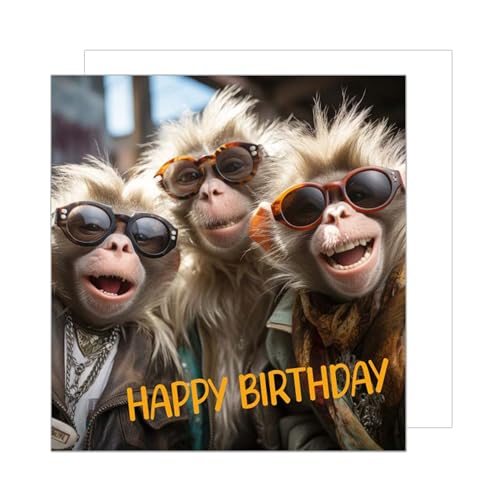 Edition Seidel Carte d'anniversaire carrée de qualité supérieure avec enveloppe. Carte de vœux Happy Birthday pour homme femme père maman ami adolescents...