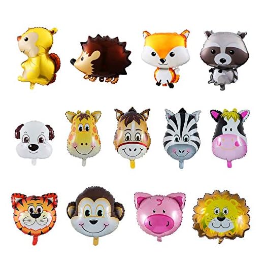 Kesote 13 stycken folieballong barn heliumballonger djur helium ballonger djungel djurballonger ballonger för barn födelsedagsfest dekoration present present present