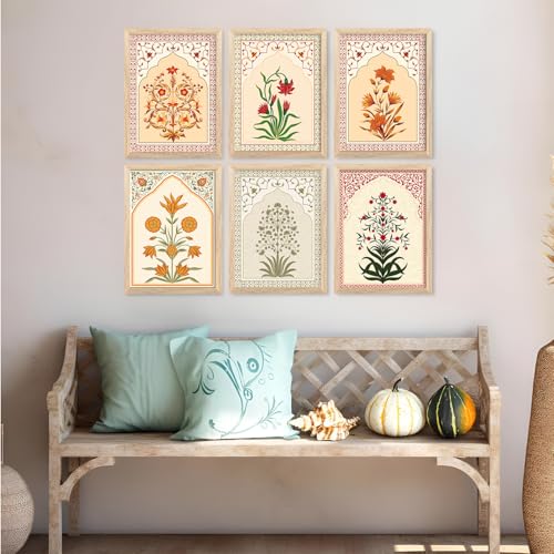 Image of ARTIFLY - Kalamkari Life tree framed wall Painting | for Living Room Bedroom Office Room Decor - Premium Digital Paintings with Frame for Wall Decor (Design 3, 13x17 inch, Standard Packaging)
