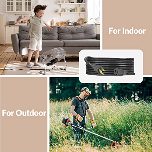 Bindmaster Heavy Duty Extension Cord/Wire Power Cable, Indoor/Outdoor, 16/3, Single Outlet, 30 Feet, Ul Listed, Black #TOP2