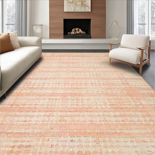 ODIKA Flatwoven High Traffic Area Rug 4x6, Apricot Palette with