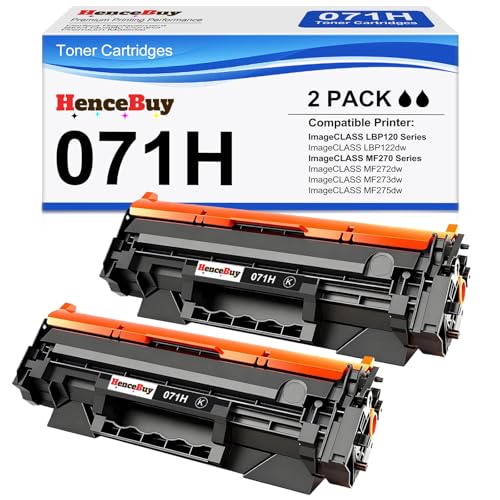 HenceBuy 071H 071 High Capacity Toner Cartridge Replacement for Canon 071 Black Toner Cartridge for ImageClass LBP122dw MF273dw MF275dw LBP122 LBP120 MF270 MF272dw Printer (071H Black, 2-Pack)