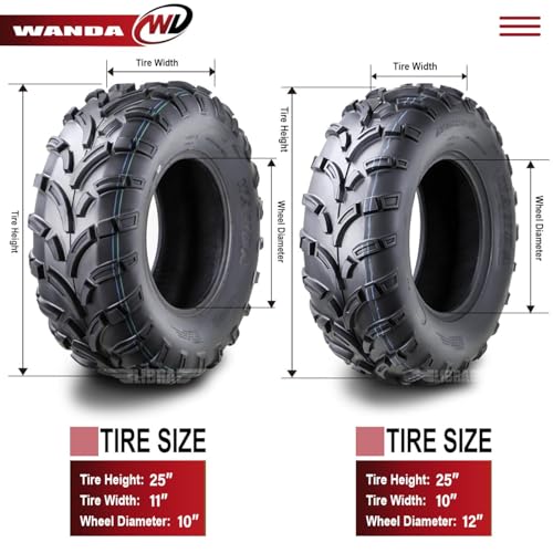 Image of WANDA UTV ATV Tires (2) 25x10-12 & (4) 25x11-10 6PR P373 Lit Mud 6 Wheelers | Lite-Mud Series All Terrain Hybrid Agil & Versatile