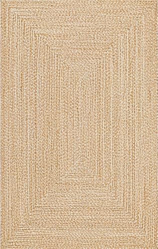 Image of Premium Hand Braided Cotton Rectangular Carpet 4X6 Feet | Soft & Durable Floor Rug for Living Room, Bedroom & Kids Room | Anti-Slip, Washable & Eco-Friendly Color -Beige Mix