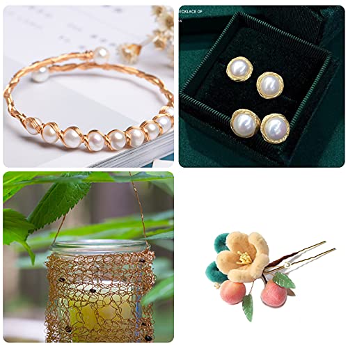 Jewelry Wire, 22 Gauge Copper Jewelry Wire, Craft Wire, 4 Rolls Jewelry Beading Wire Tarnish Resistant, Jewelry Beading Wire For Jewelry Making Supplies #TOP4