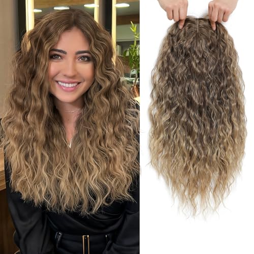 UDU 20" Curly Hair Topper for Women, Instant Style Transformation