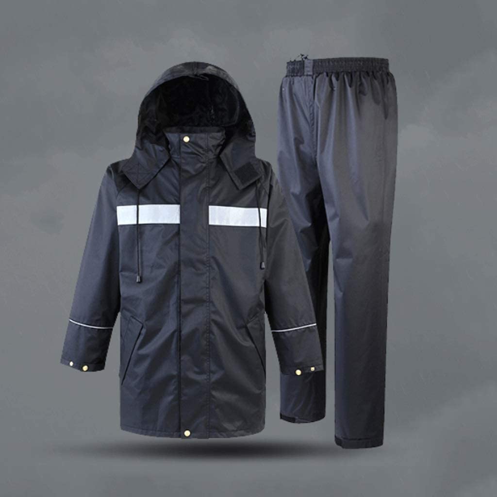 Chaleco de seguridad de alta visibilidad, Chaleco reflectante de seguridad Ropa lluvia alta visibilidad trabajo al aire libre Negro S-3XL(S)