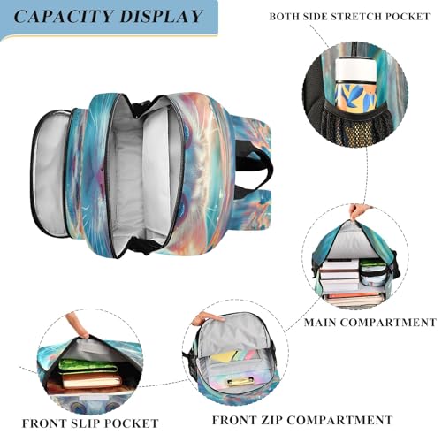 Sac à dos d'école grand volume imprimé chat taille unique mixte - 4