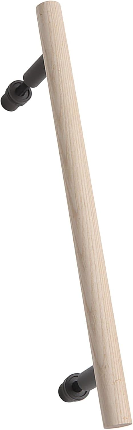 Miseno MBDH0185 15-3/4" Tall Sliding Barn Door Pull - Wood Rod - Wood/Black