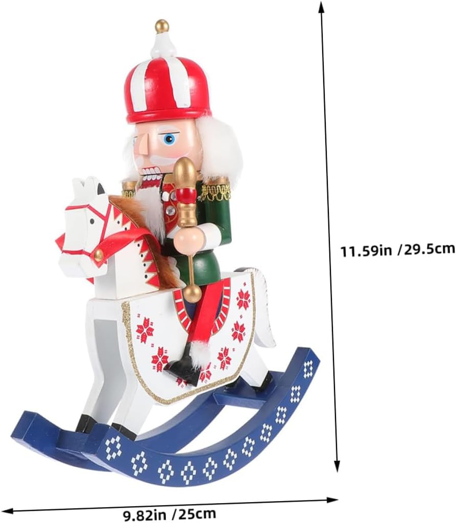 Gatuida Wooden Nutcracker Soldier Figurine 30cm Red Candy Nutcracker Christmas Tabletop Ornament Traditional Holiday Decor for Indoor Festive Display