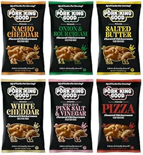 Pork King Good Pork Rinds Variety 6 Pack (Chicharrones) Keto Snacks