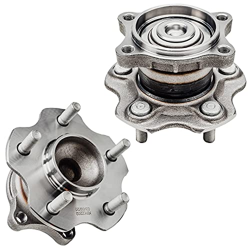 Image of Detroit Axle - 3.5L Steering Knuckles Kit for 02-06 Nissan Altima, 2 Front Steering Knuckles & Wheel Bearing Hubs 2 Rear Wheel Bearing Hubs 2002 2003 2004 2005 2006 [Non-ABS] Replacement - 4pc Set