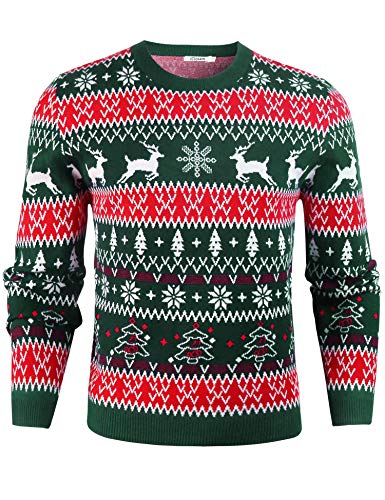 iClosam Herren Weihnachtspullover Strickpullover Langarm, Ugly...