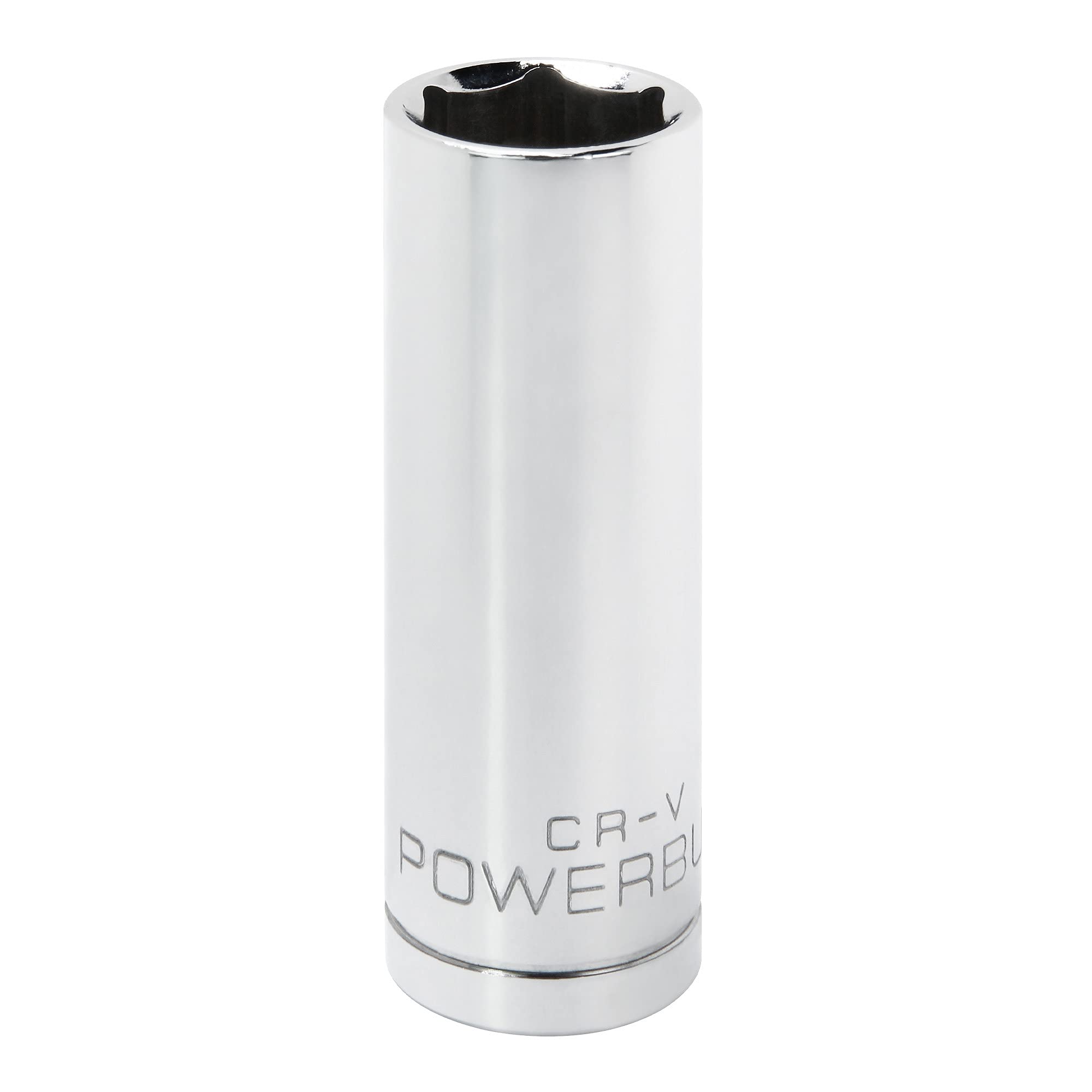 Powerbuilt 1/2 Inch Drive x 3/4 Inch SAE Deep Socket, 6 Point, Chrome-Vanadium made, Size Marking - 642203