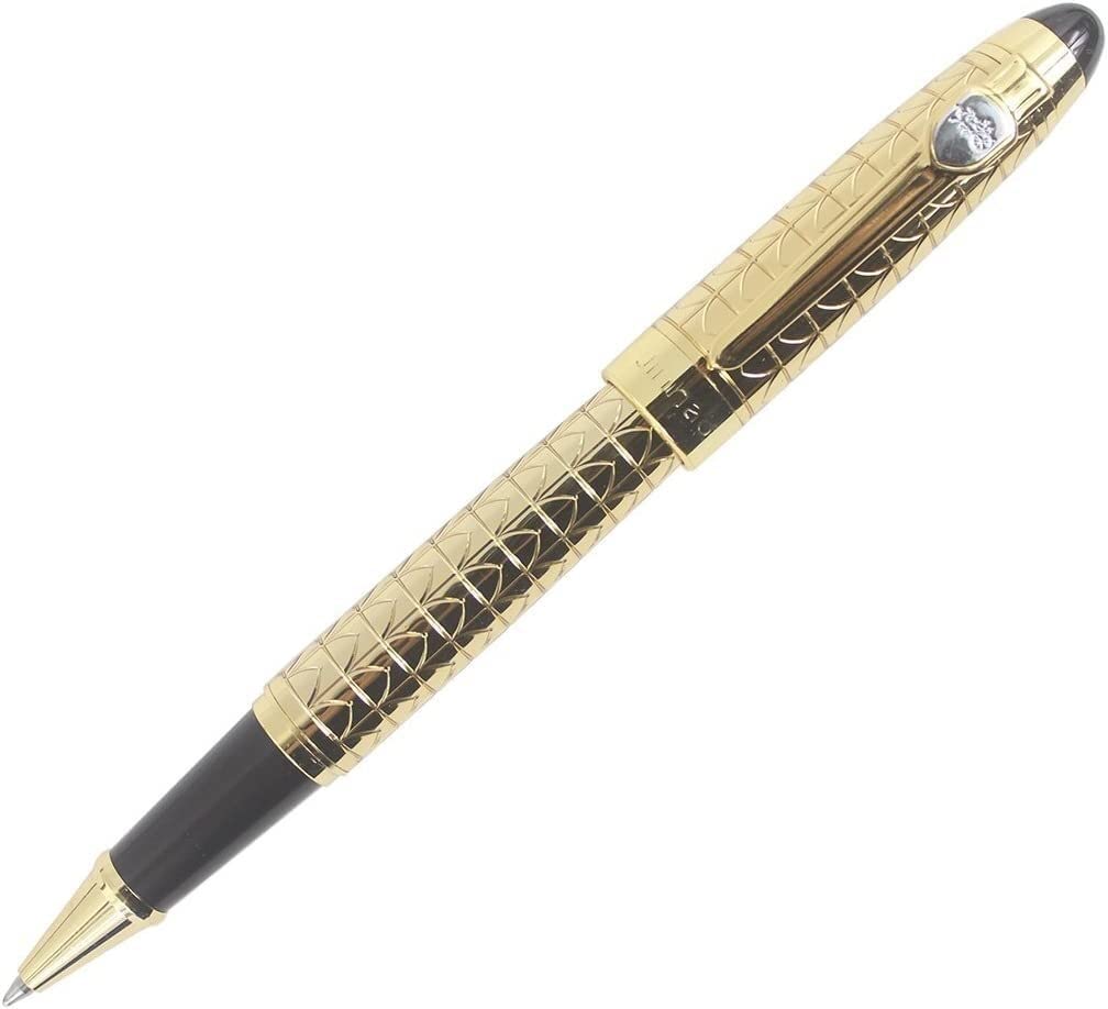 Stifte, Gelschreiber, Kugelschreiber, 195 goldenes Gitter und silberner Clip-Tintenroller (Farbe: Gold)