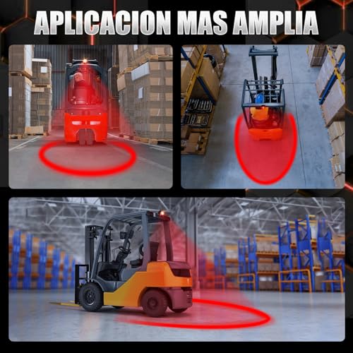 Luces de carretilla elevadora LED rojo de almacén Dinfu con luces laterales 12V 24V 48V 110V 7