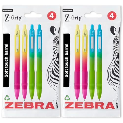 Stylos rétractables lisses Zebra Z-Grip à encre noire et glisse fluide