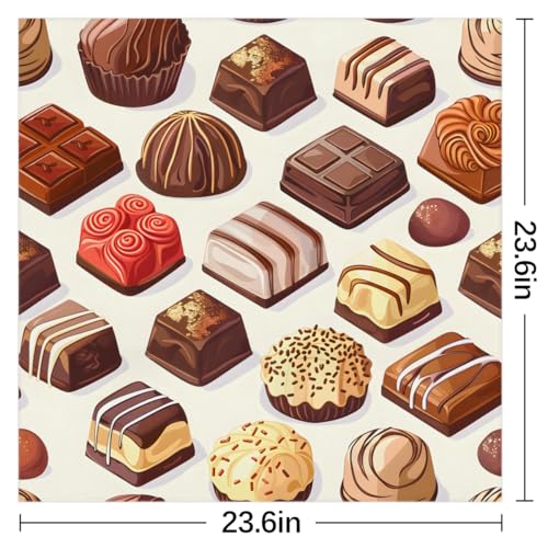 Chocolate Silk Like Head Scarf for Women Silk Satin Neck Scarf 23.6" x 23.6" Breathable Lightweight Printed Bandana Square Scarf for Hair Wrapping, Sleeping2
