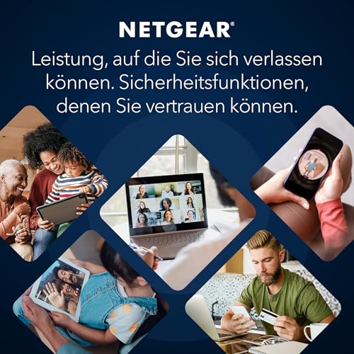 NETGEAR Nighthawk Dual-Band WiFi 7 Router (RS100) - Sicherheitsfunktionen, BE3600 WLAN-Geschwindigkeit (bis zu 3,6 Gbit/s) - deckt bis zu 135 m2 ab, 50 Ger&auml;te - 2,5 GB Internet-Port