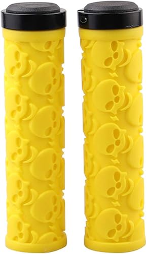 Miniatura 8 de 2 unids manillar de bicicleta Puños patrón cráneo Bicicletas apretones de goma suave bloqueo agarre para bicicleta montaña BMX