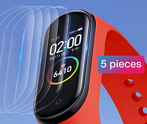 2X Película Premium Para Relogio Mi Band 5 Flexível Gel resistente à água