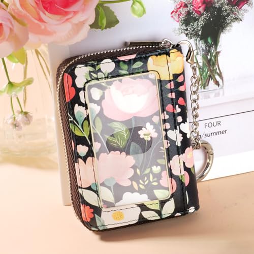 FurArt Portefeuille à fermeture éclair pour femme, portefeuille à blocage RFID pour cartes de crédit, porte-cartes professionnelles, porte-clés de taille compacte, small – vue 4