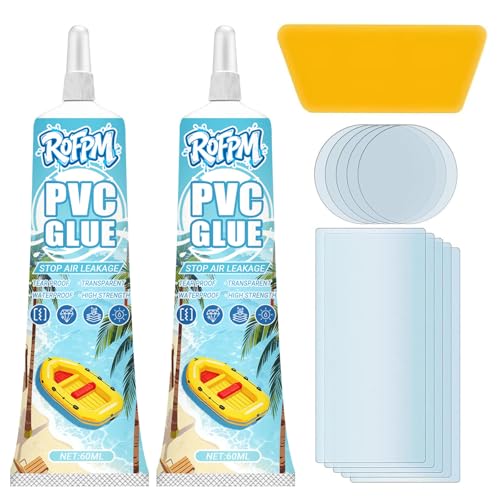 ROFPM 2PCS Kit Réparation Piscine, Kit Réparation Spa Gonflable, Kits Entretien Spa Étanche et Transparent, ImperméAble, Kit RéParation pour BouéEs,...