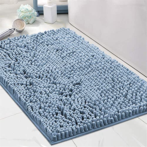 Tapis de bain en microfibre bleu clair 50x80 cm antidérapant Absent