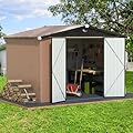 Metal Storage Shed,Outdoor Storage Building 10x8,Large Backyard Shed with Lockable Doors,Waterproof Outside Storage Shed