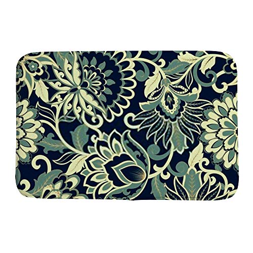 Tapis de bain antidérapant motif feuilles microfibre lavable machine - 2