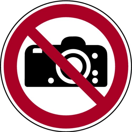 LEMAX Verbotsschild „Fotografieren Verboten“ – Selbstklebend, Ø100 Mm, Nach ISO 7010