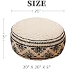 Unstuffed Pouf Cover Ottoman Footrest Boho Foot Stool Floor Bean Bag Floor Chair Storage for Living Room Bedroom Home Decor (Boho Triangles, 20 x 8 Inches Round)