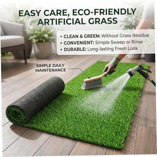 Alfombra de césped artificial para interiores y exteriores 3m 3