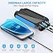 Solar-Charger-Power-Bank, 38800mAh Portable Battery Pack, IPX5 Waterproof with Built-in Solar Panel and LED Flashlight, Fast Charging for All Cell Phones(Blue)