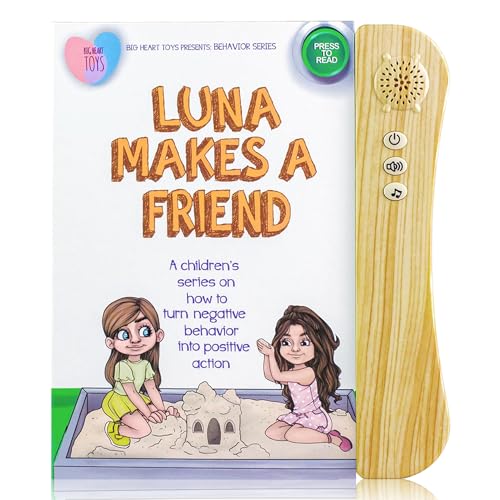 Big Heart Toys Luna Makes a Friend Sound Book for Kids with Autism | Montessori Autism Sensory books | Builds Social Skills, Emotional Learning & Communication | Neurodivergent Children's sound Books