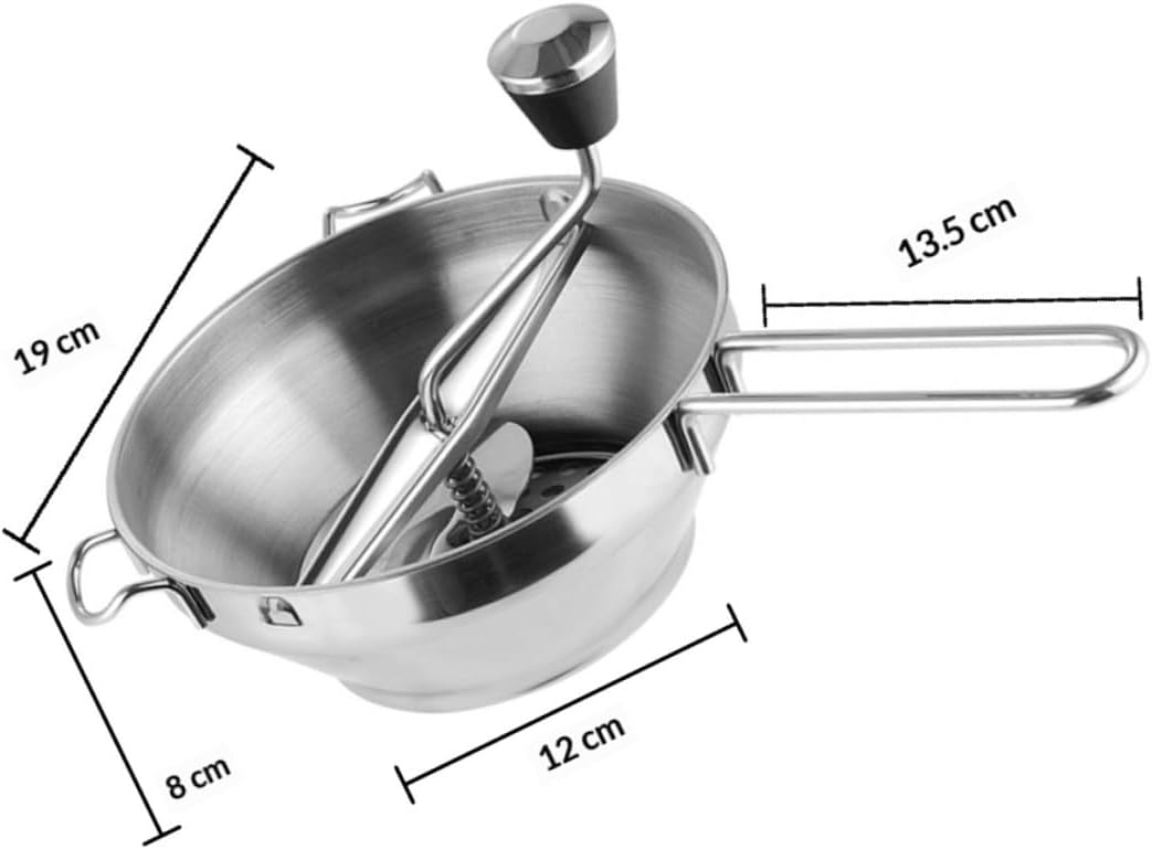 Manual Food Ricer Stainless Steel Jam Making Tool Rustproof Fruit and Vegetable Mill for Food Preparation Kitchen Gadget