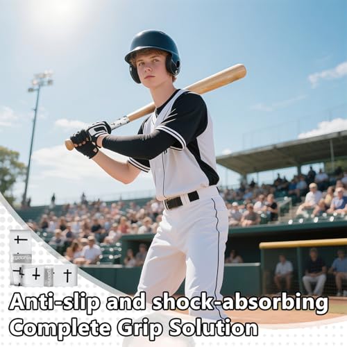 Eyourlife 2/4 Pack Baseball Bat Grip Bat Wraps for Baseball Lifestyle Softball Gifts Tapes Pro Feel Non-Slip Elite Batting Grip Tape for Bats Players (Cross, White) — view 6