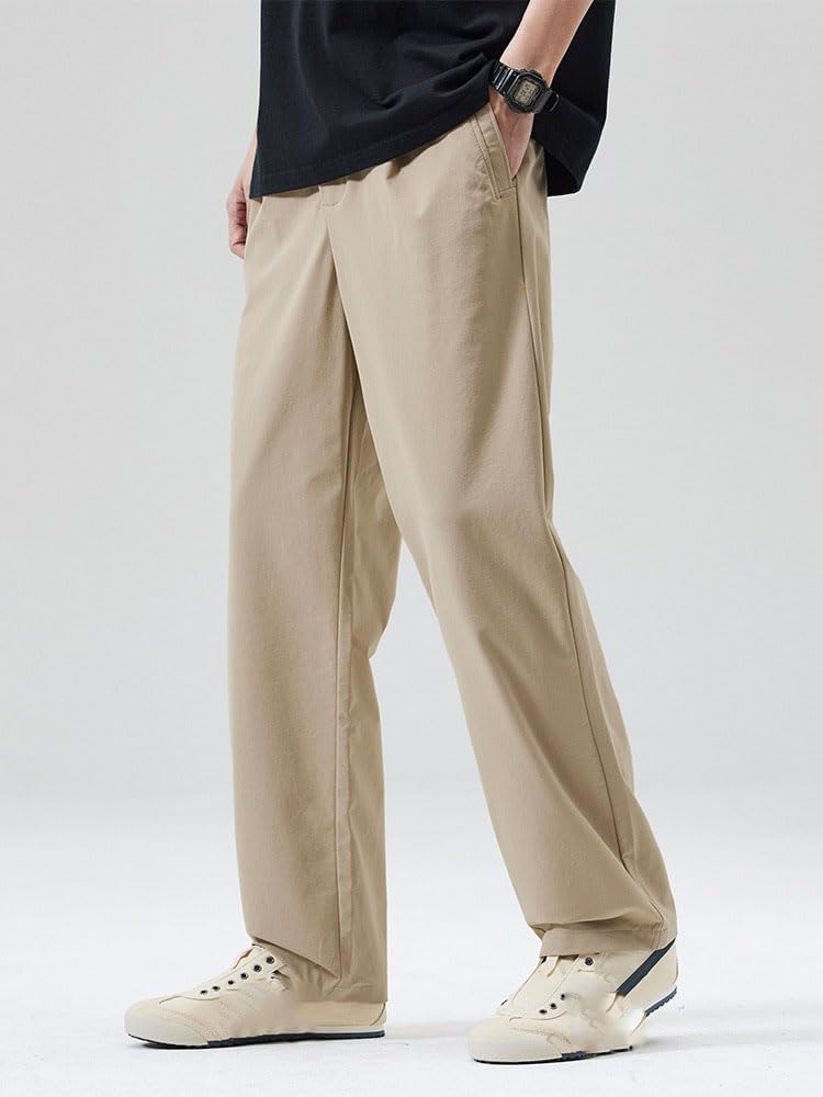 Men's Spring Fall Casual Pants Straight Lightweight Drop Quick Dry Trousers Pants for Men