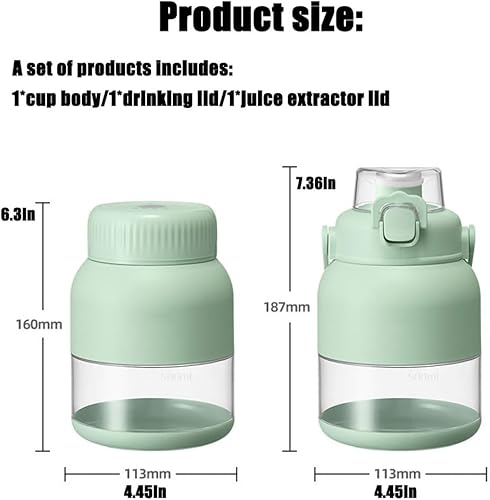 Miniatura 7 de Exprimidor eléctrico de cítricos de 28 onzas con pajita y dos tapas, exprimidor eléctrico portátil de cítricos, mini licuadora portátil recargable,