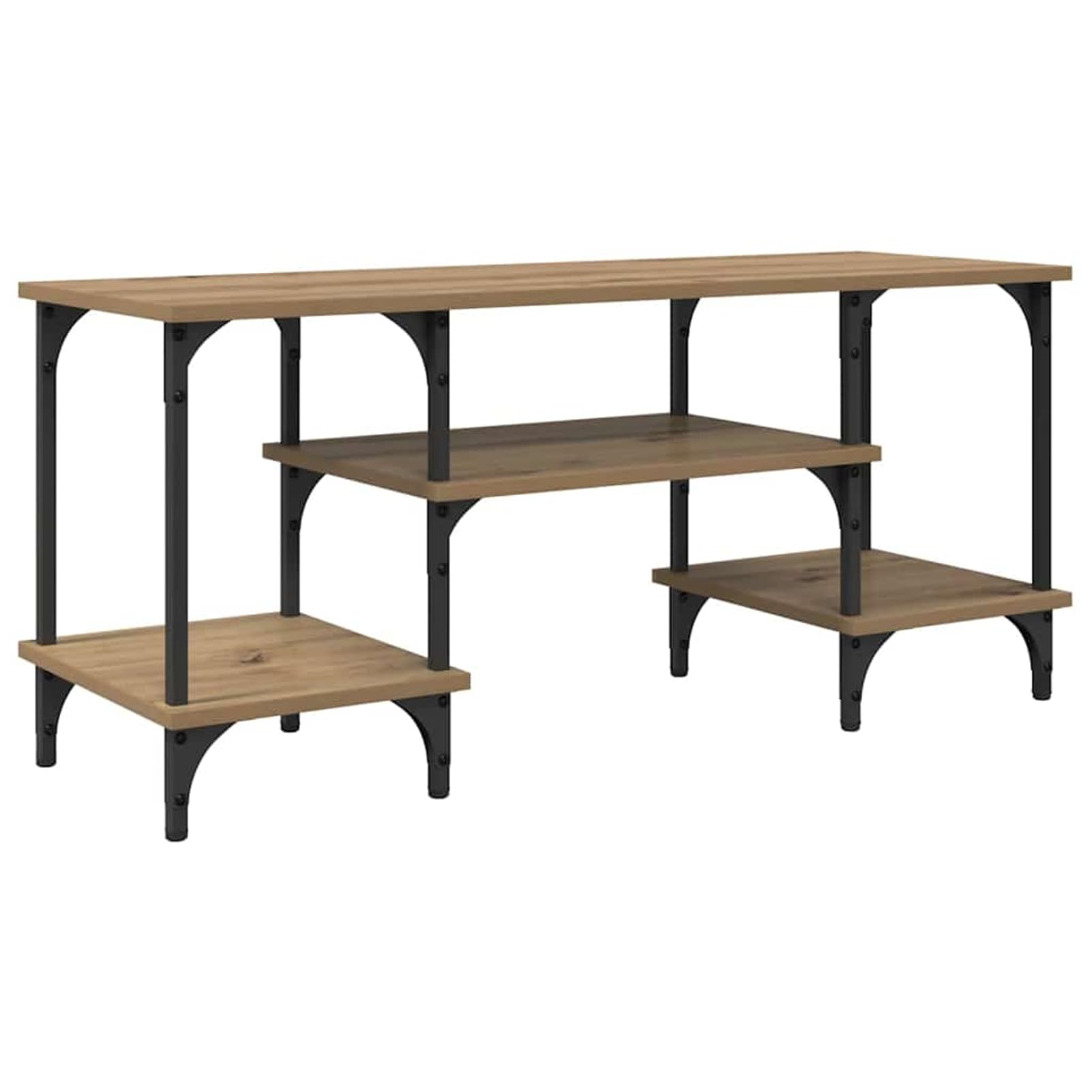Gecheer TV-Schränk Artisan-Eiche 102 x 35 x 45,5 cm, Fernsehschrank Fernsehtisch TV-Lowboard für Wohnzimmer Home-Cinema Gamerzimmer881295